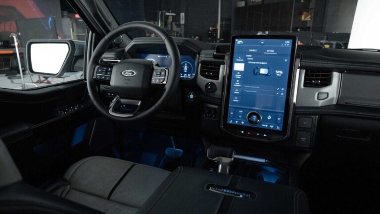 ford f150 lightning electric truck interior